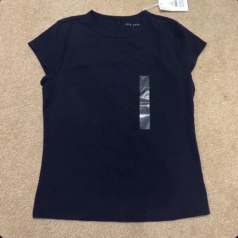 Crew Neck Short Sleeve Womens Tee - Black